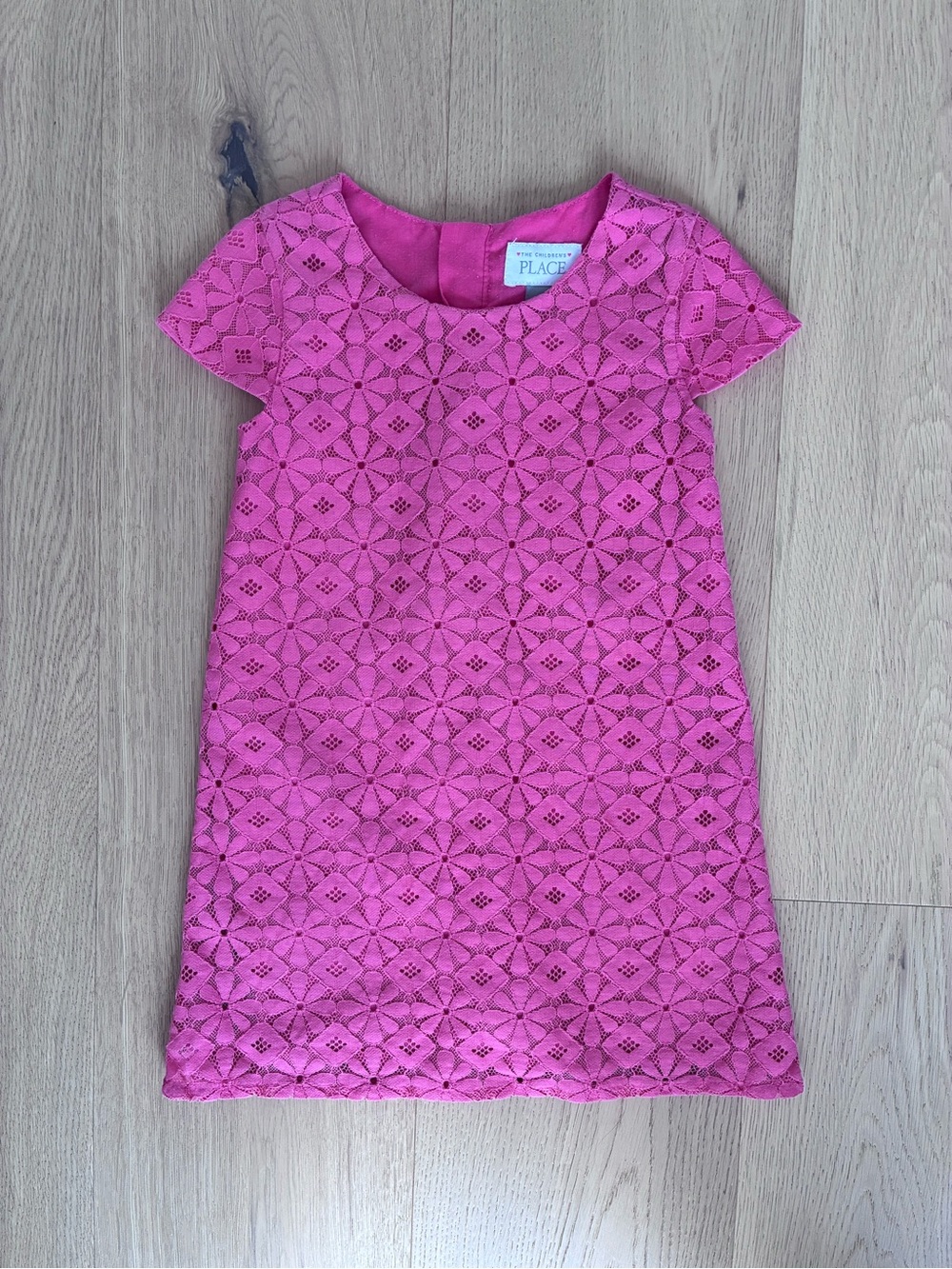 The Children's Place coral pink Lace A-Line Kids Dress
